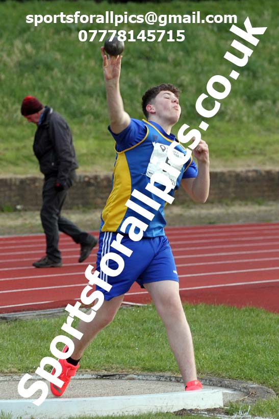 Shot putt, North East Grand Prix No. 1, Monkton on Wednesday, April 28th, 2021. Photo: David T. Hewitson/Sports for All Pics